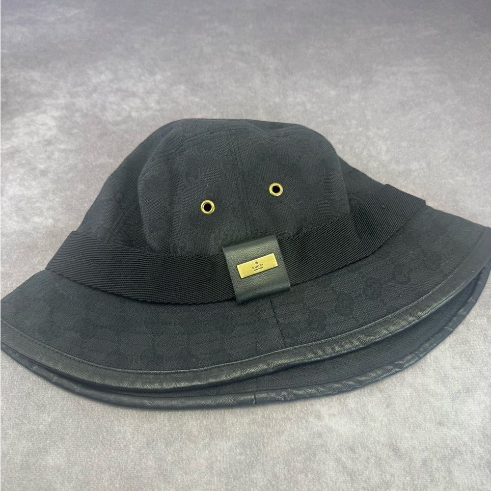 Gucci Black Denim Grommet Bucket Hat - Picture 8 of 10